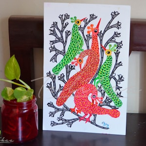Indian Tribal Art Print - Gond Painting - handpainted - Art print - Indian Ethnic Art print