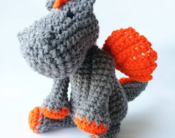 Crochet Dragon Baby Toy. Fairytale Nursery Toys. Baby Dragon stuffed animal. Mythical creature toy. Crochet plush Dragon. Amigurumi Dragon.