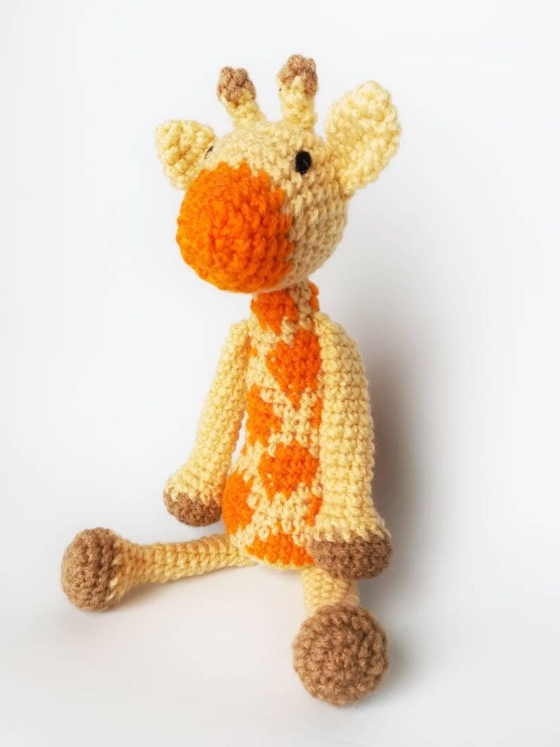 Giraffe Baby Rattle/ Crochet Giraffe/ Stuffed Animals for babies/ Amigurumi Giraffe/ Stuffed Baby Toys/ Baby Shower Gift/ Crochet Animal image 3