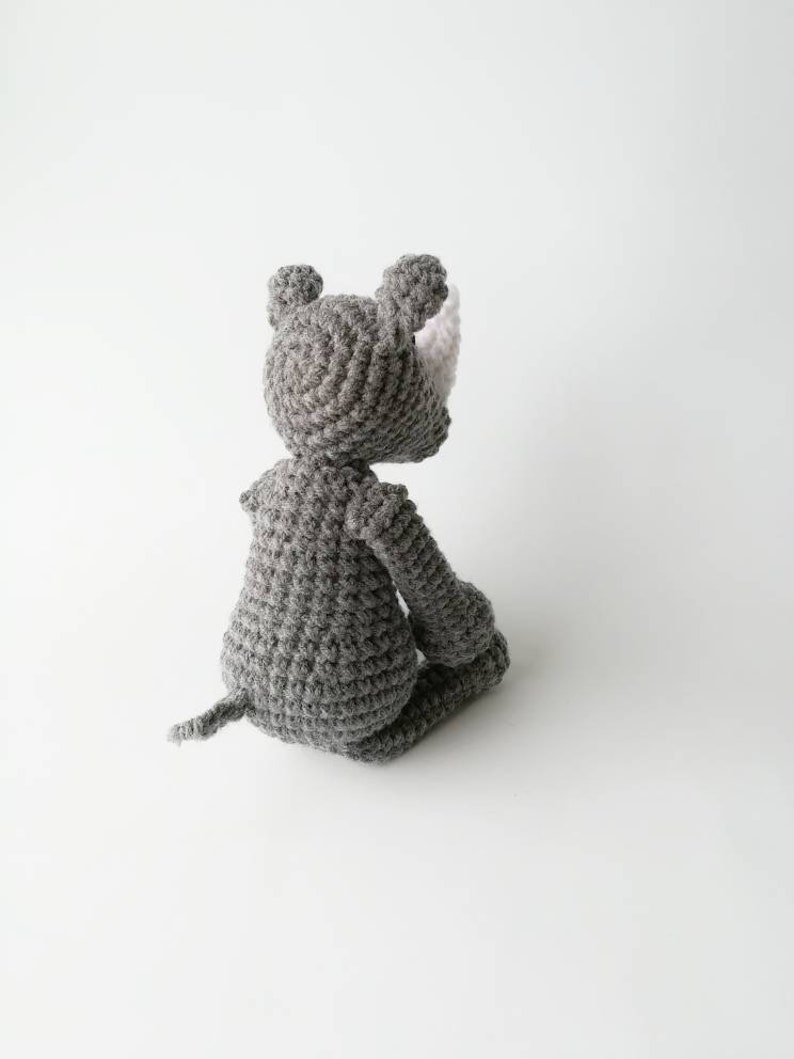 Rhino Baby Rattle/ Crochet Animal/ Amigurumi Rhino/ Plush Rhino/ Stuffed Animals for Babies/ Baby Toys/ Baby Shower Gift/ Crochet Rhino image 3