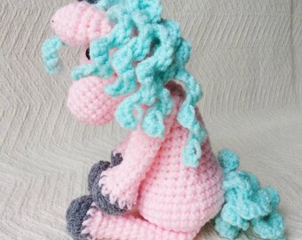 Crochet Unicorn Baby Rattle/ Stuffed Unicorn/ Pink Unicorn Toy/ Amigurumi Unicorn/ Baby Unicorn/ Pink Baby Toy/ Plush Unicorn Toy