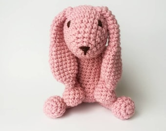 Pink Crochet Bunny Rabbit Baby Rattle