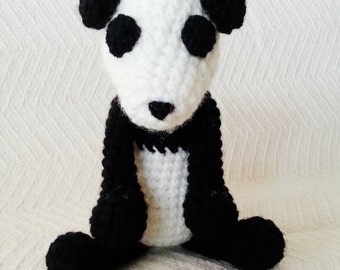 Panda Baby Rattle/ Crochet Panda/ Stuffed Animals for babies/ Amigurumi Panda/ Stuffed Baby Toys/ Baby Shower Gift/ Crochet Animal