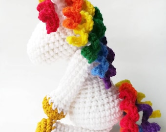 Crochet Unicorn Baby Rattle/ Stuffed Unicorn/ Unicorn Toy/ Amigurumi Unicorn/ Baby Unicorn/ Baby Toy/ Plush Unicorn Toy/ Rainbow Unicorn