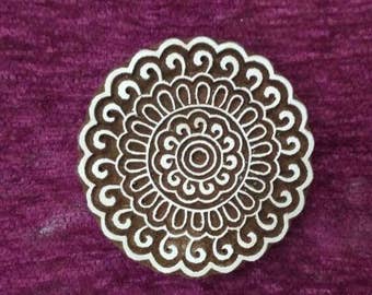 Mandala wooden block printing stamp, pottery stamp, textile wood stamp,  hand carved indian wood printing block, fabric stamp tjaps