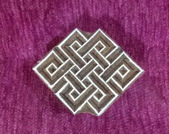 Hand carved Indian wood stamp, pottery stamps, textile stamps, handcarved wooden block, tjaps, batik stamps - Celtic knot