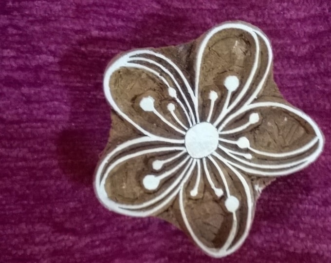 Wooden Block Printing Stamp, Pottery Stamp, Textile Stamp Wood Carved Printing Block Fabric
