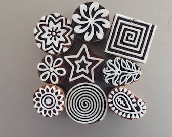 Floral Motif Stamp Textile Stamp Wooden Block Wooden Stamp Pottery Stamp Indian Wood Stamp Wooden Printing Block