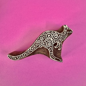 Kangaroo Wooden printing block, Textile Block, Pottery Stamp