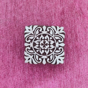 Block printing stamp, pottery stamps, textile stamps, tjaps, soap stamps , fabric stamps, batik stamps- floral square