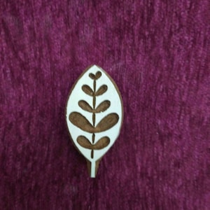 Blatt Motiv, Indianer Holzstempel, Keramikstempel, Textilstempel, Holz geschnitzte Druckform, Stoffstempel, Batikstempel