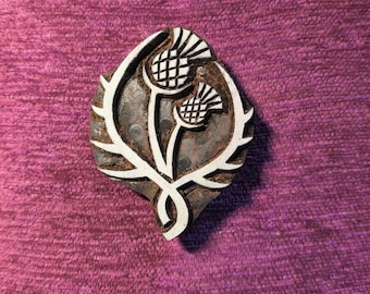 Floral Wood Stamp: Hand Carved Indian Textile Printing Block