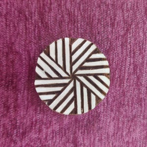 Hand Carved Wooden Block Printing Stamp: Triangular Motif
