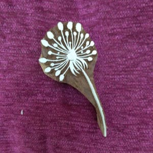 Dandelion flower indian hand carved wooden stamp, pottery stamp textile stamp wood carved printing block fabric stamps SALE