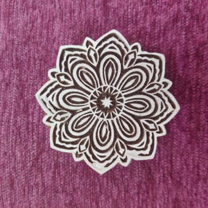 Mandala handgesneden houten stempel, hennastempel, stoffenstempel, handgesneden Indiaas houten drukblok, tjaps