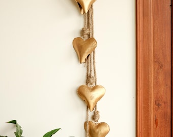 Cupid bells 5 metal heart bell hanging decorations outdoors