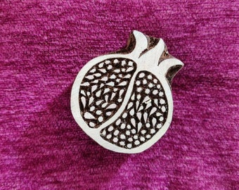 Indian Hand carved Pomegranate Wood Stamp, Textile Block, Pottery Stamp