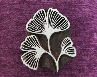 Ginkgo Wooden Stamp, Indian Block Printing Tool, Pottery