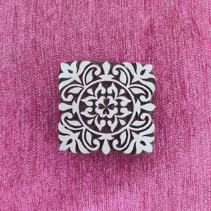 Block printing stamp, pottery stamps, textile stamps, tjaps, soap stamps , fabric stamps, batik stamps- floral square