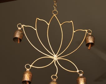 Feng Shui Metal Lotus Bell, Wind Chimes Bells For Outdoors Garden Decor Gifts