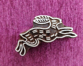 Hare Wooden Stamp, wood carved stamps, Indian Textile Printing Block, Pottery stamp