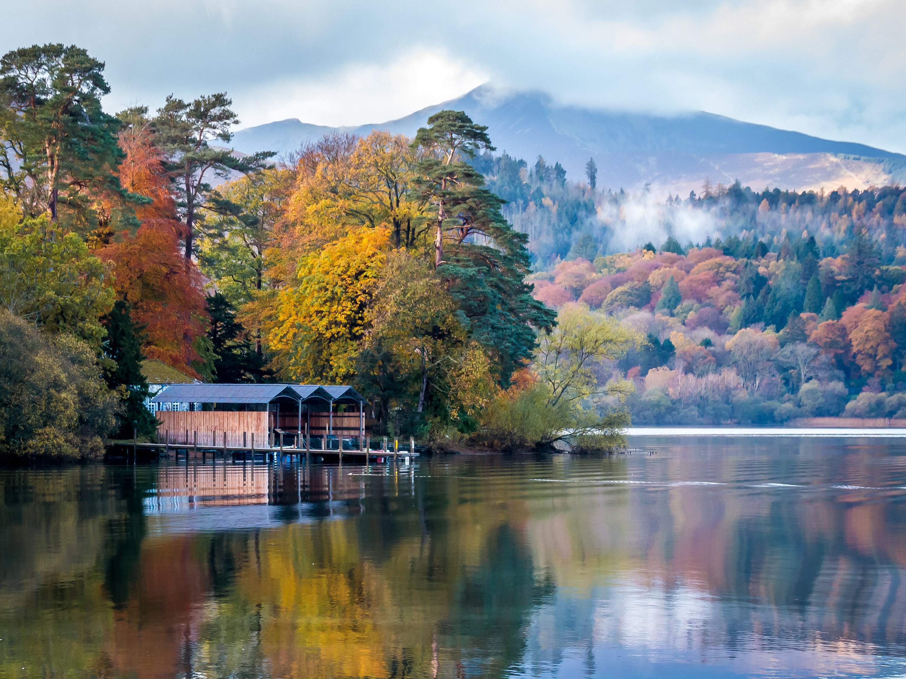 Boat House at Derwent Water Lake District photographic print Etsy
