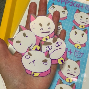 Hund Kitty Emotion Aufkleber Set ovo - Fan Art, Ästhetische Biene Hund Kitty Aufkleber, Vinyl für Laptops / Wasserflaschen (wasserfest)