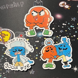 Cat and Fish Brothers -Fan Art, Aesthetic Cartoon Sticker, Decals, Vinyl for Water bottles/Laptops (Water Resistant)
