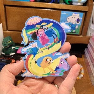 Adventure Friends -Fan Art, Aesthetic Dog Adventure Cartoon Sticker, Decals, Vinyl for Water bottles/Laptops (Water Resistant)