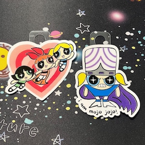 Meisjes Sugar Spice Sticker - fanart, esthetische hond Kitty Bee stickers, stickers, vinyl voor waterflessen/laptops (waterbestendig)