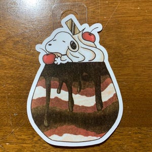 Dog Parfait Dessert -Fan Art, Aesthetic Dog  Cartoon Sticker, Decals, Vinyl for Water bottles/Laptops (Water Resistant)