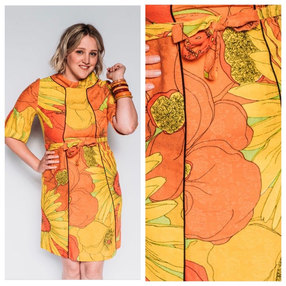1960s flower power dress