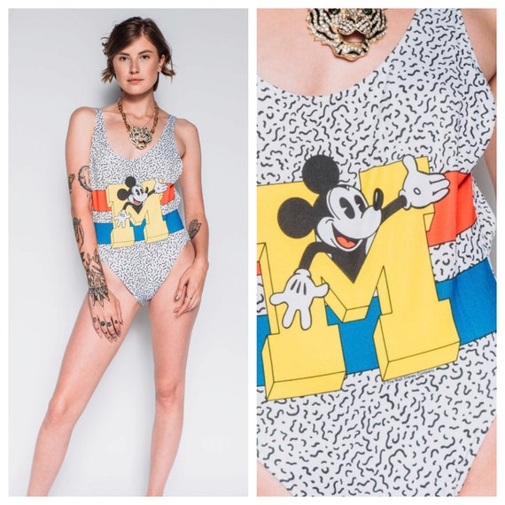 1990s Catalina Mickey Mouse one piece swimsuit
