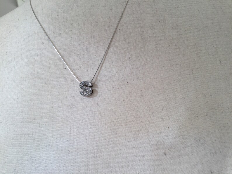 Sterling silver 925 With bright letter pendant 12 inch. necklace chain 18 inch 45cm Italy silver snake chain