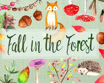 Fall in the Forest Clip Art Set