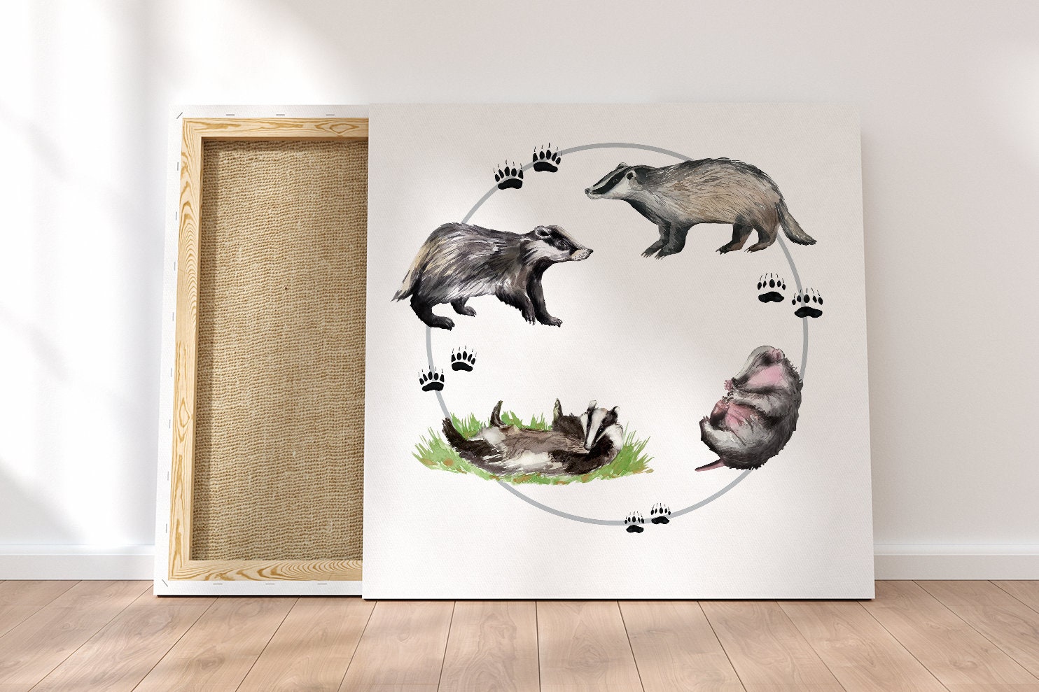 Ciclo de vida del tejón de acuarela y clip arts Etsy México