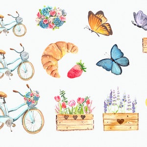 Bonjour Watercolor Clip Art Set - Etsy