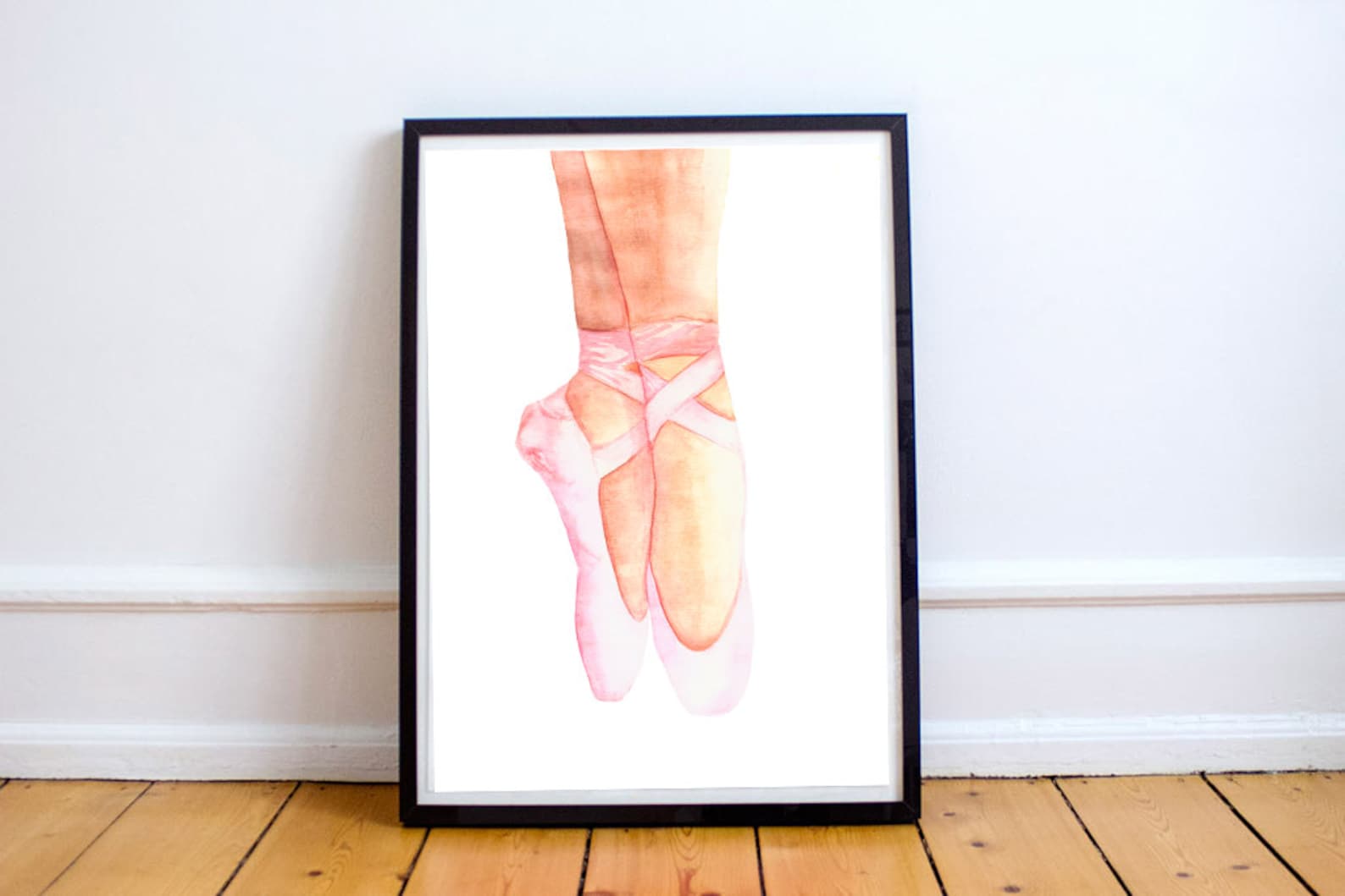 watercolor ballet shoes - clip art - print