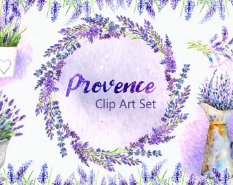 Watercolor Provence Clip Art Set