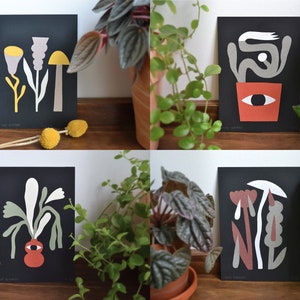 Plant illustrations - collage - cut paper