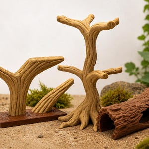 3D Printed Reptile Terrarium Decor Set, Snake Hide, Climbing Branches, Vivarium Accessories for Geckos, Lizards & Amphibians