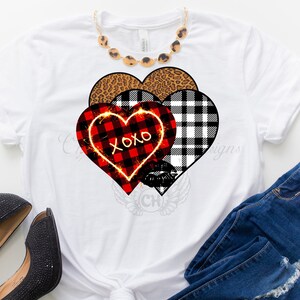 XOXO Feuerwerk Herzen PNG - Valentinstag - Buffalo Plaid - Leopard - Sublimation Design download - DTG Druck - 2021 Clipart