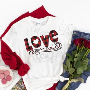 Liebe - Valentinstag - SVG - PNG - Buffalo Plaid - Sublimation Design Download - DTG Druck - Vinyl - Clipart