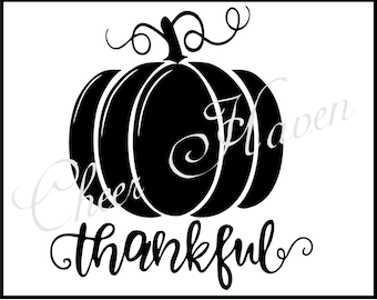 Thanksgiving Thankful Pumpkin Digital download SVG cutting file