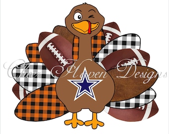 Turkey Boy football Blue Star Fall Thanksgiving Plaid leather PNG INSTANT digital download for sublimation design