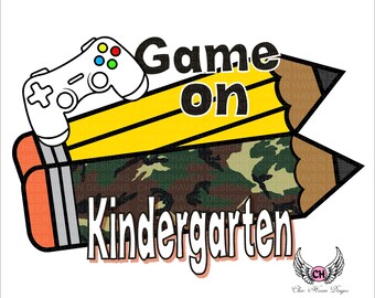 Game On Camouflage pencil Back to School Camo Boy Girl *  Digital download - PNG Kindergarten