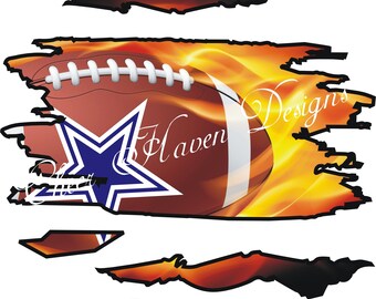 Cowboys football flames png INSTANT digital download jpg sublimation  collage Star Fall