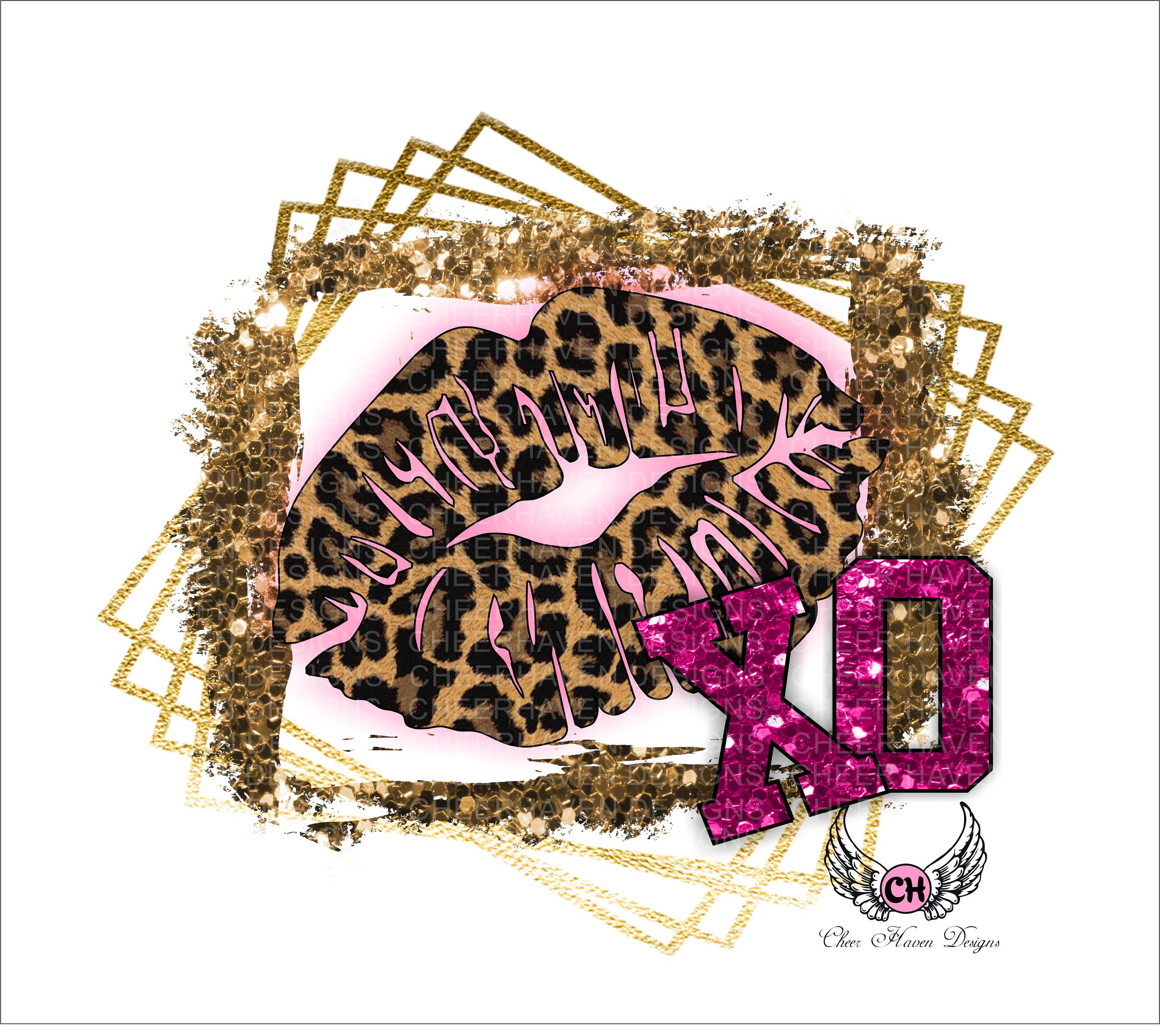 XO Leopard Lips - Valentine's Day - PNG - Sublimation Design Download ...