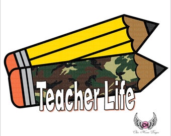 Gra w kamuflażu ołówek Powrót do szkoły Camo Boy Girl * Pobieranie cyfrowe - PNG Teacher Life