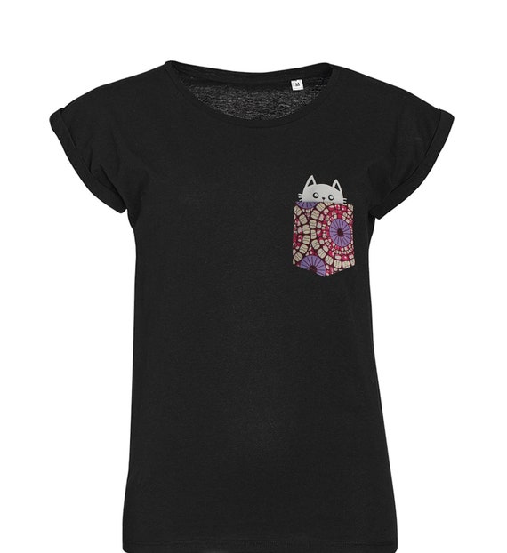 African Print Pocket Cat Shirt Ethnic Wax Fabric Tshirt Etsy African Print Pocket Cat Shirt Ethnic Wax Fabric Tshirt Etsy